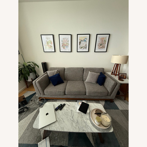 Used Article Ceni Light Gray Fabric 3+ Seater Sofa for sale on AptDeco