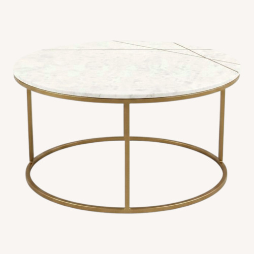 Used White & Gold Marble Coffee Table for sale on AptDeco