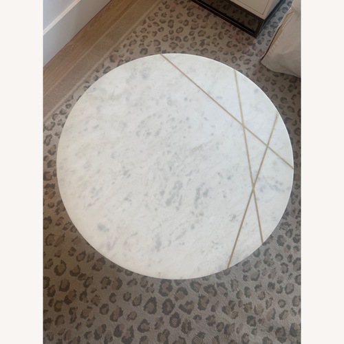 Used White & Gold Marble Coffee Table for sale on AptDeco