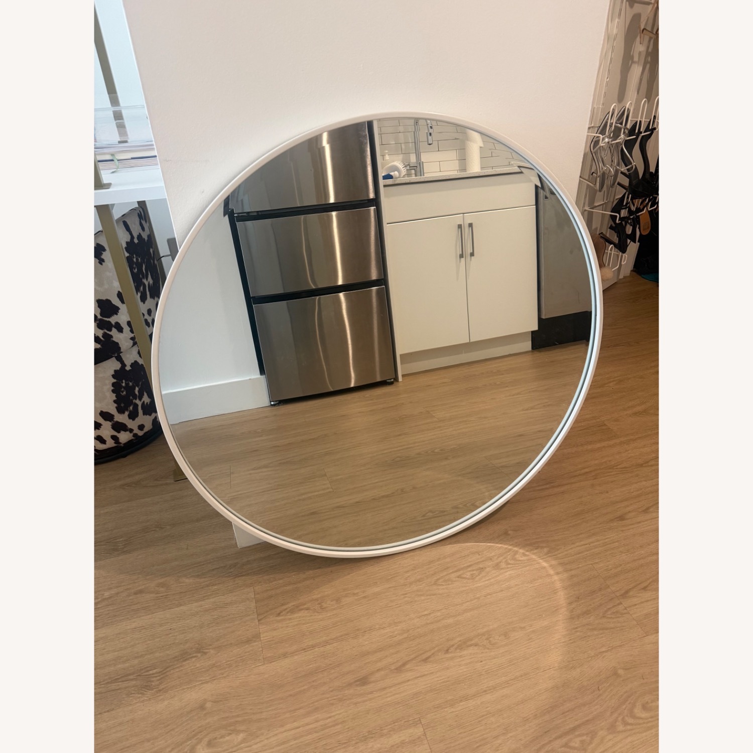 Bed Bath & Beyond Circular White Wall Mirror - image-1