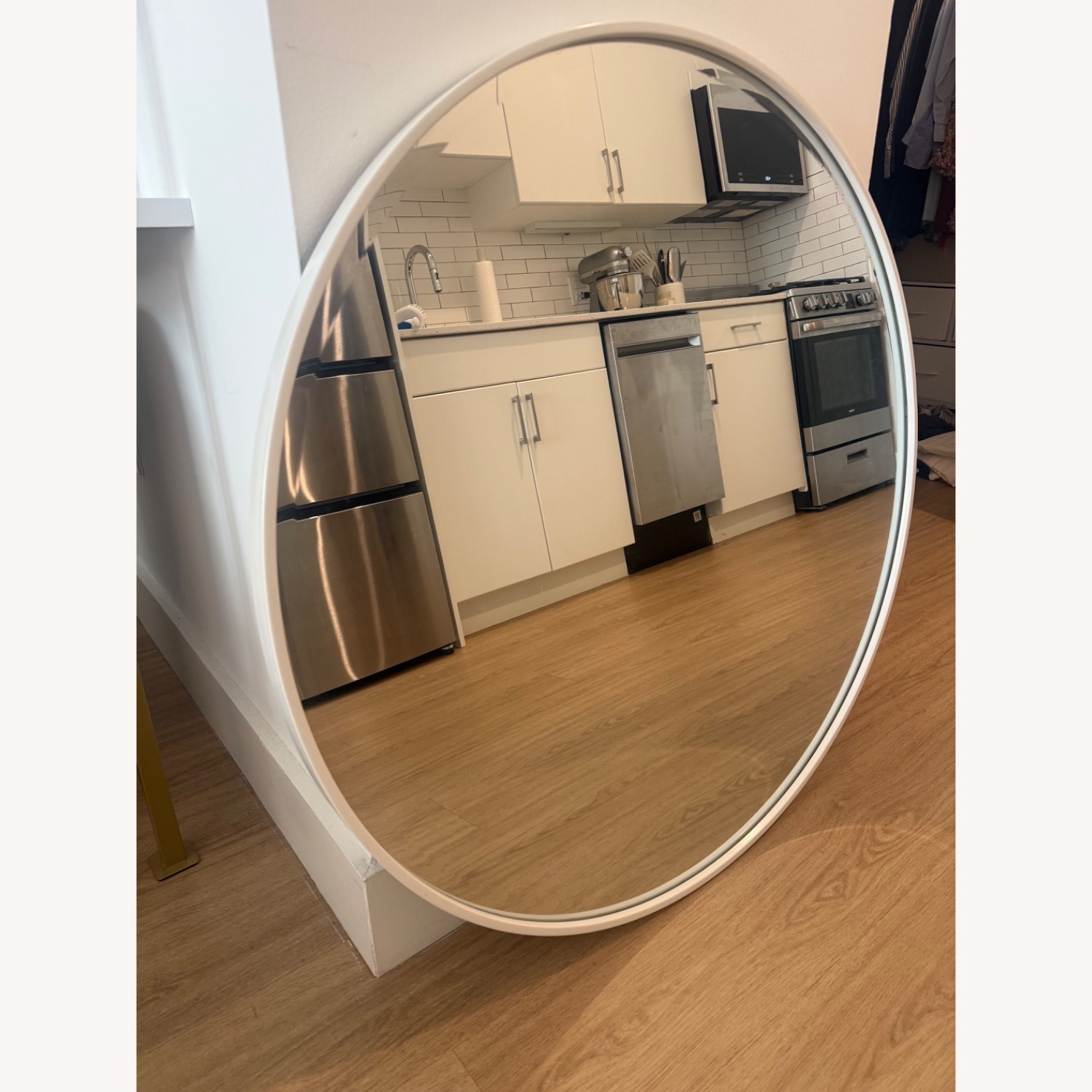 Bed Bath & Beyond Circular White Wall Mirror - image-2