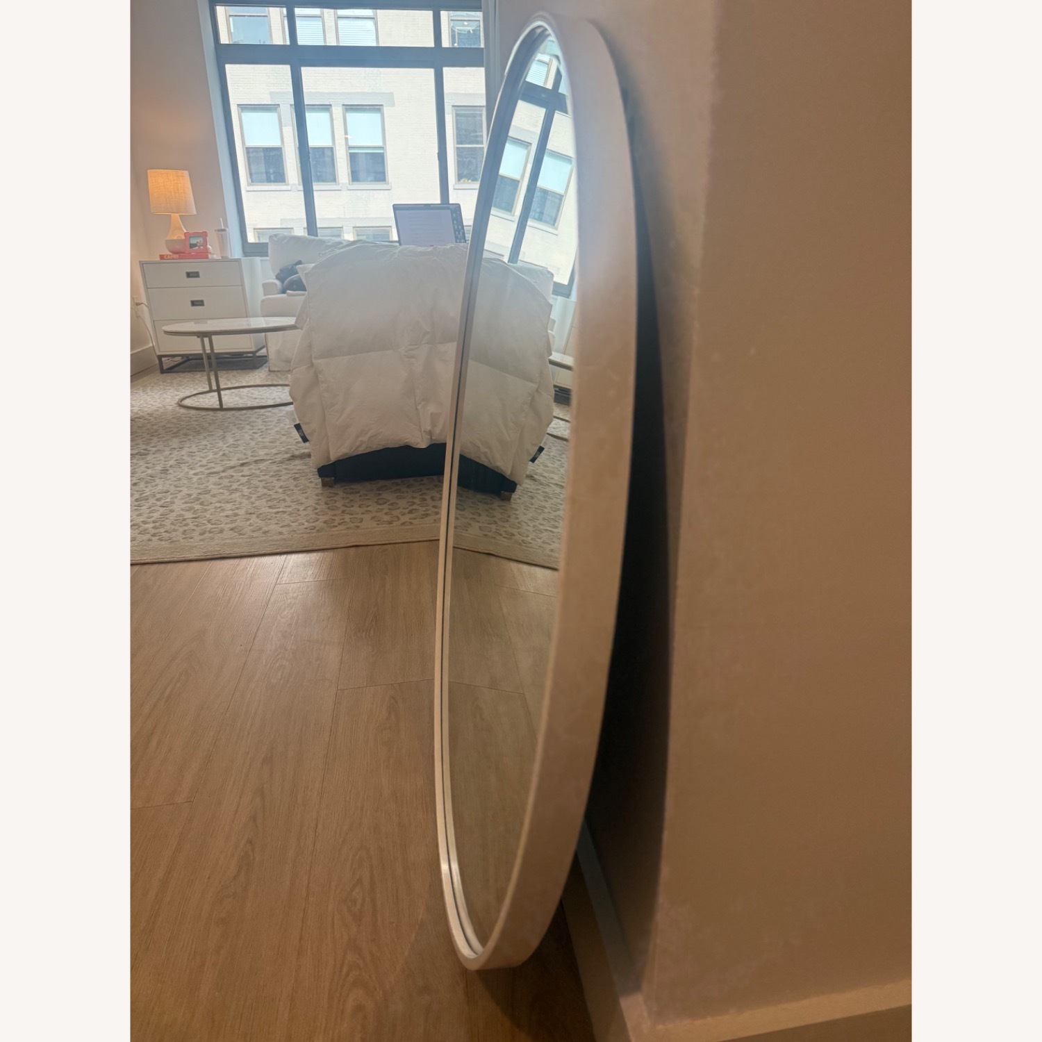 Bed Bath & Beyond Circular White Wall Mirror - image-3