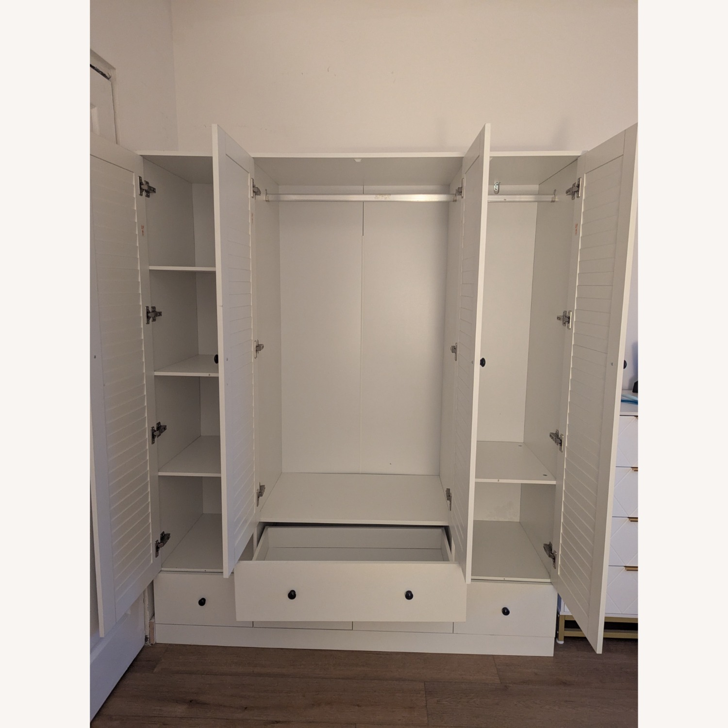 Walmart Timechee White Wood Armoire - image-2