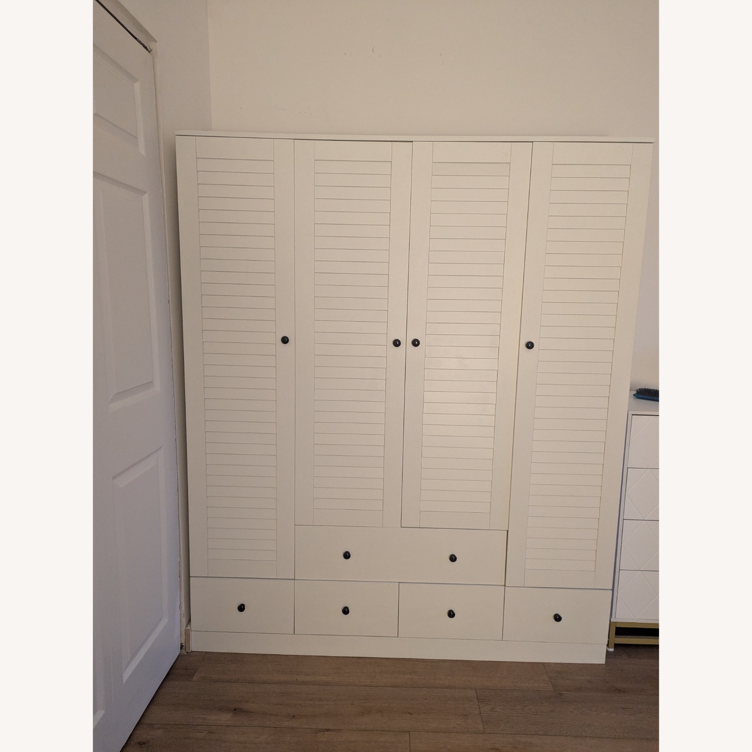 Walmart Timechee White Wood Armoire - image-1