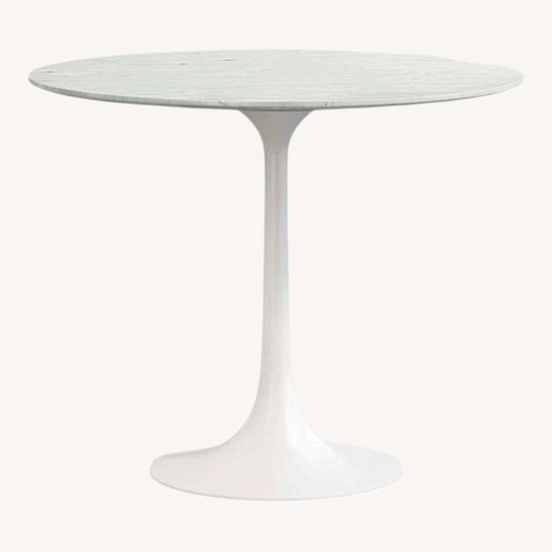 Used Crate & Barrel Nero White Marble Dining Table for sale on AptDeco