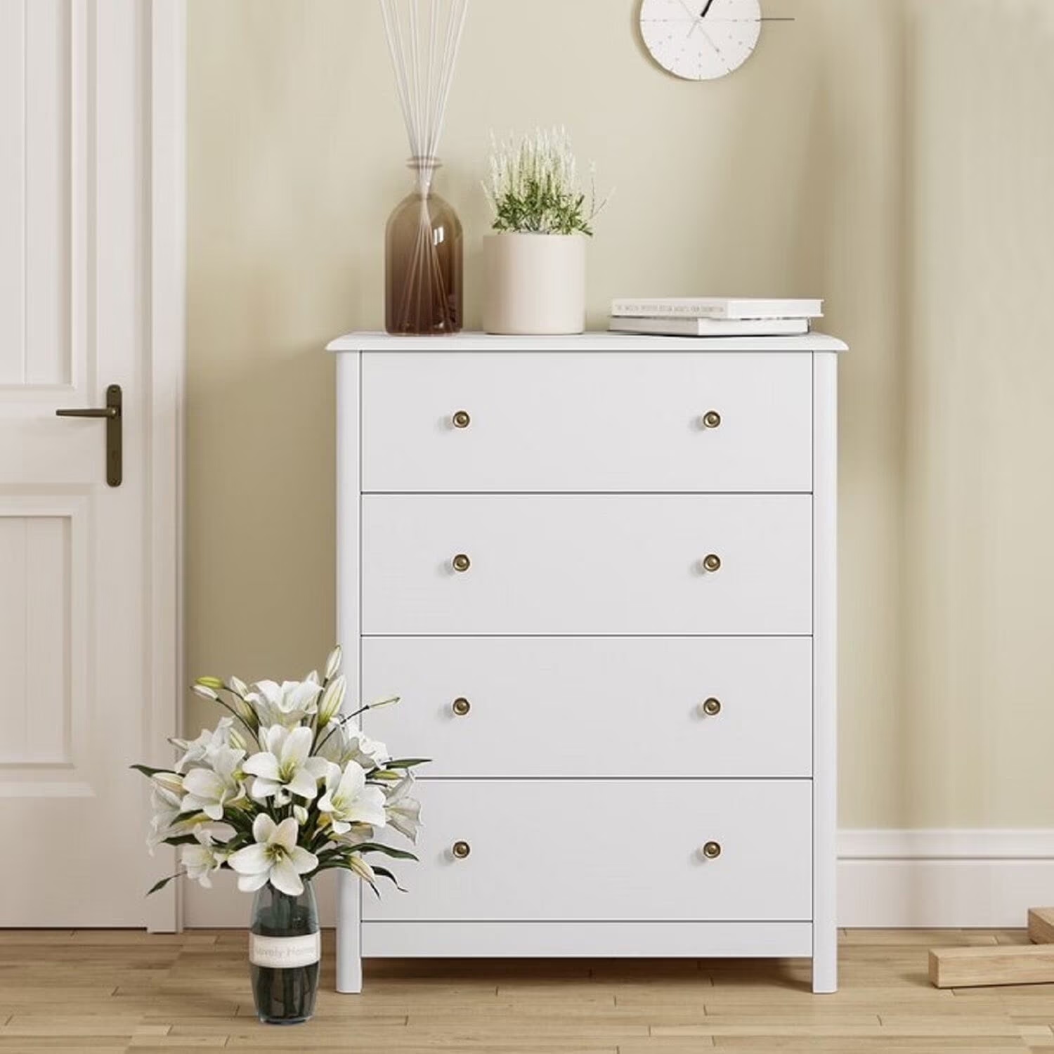 Homfa White Dresser With 4 Drawers - image-4