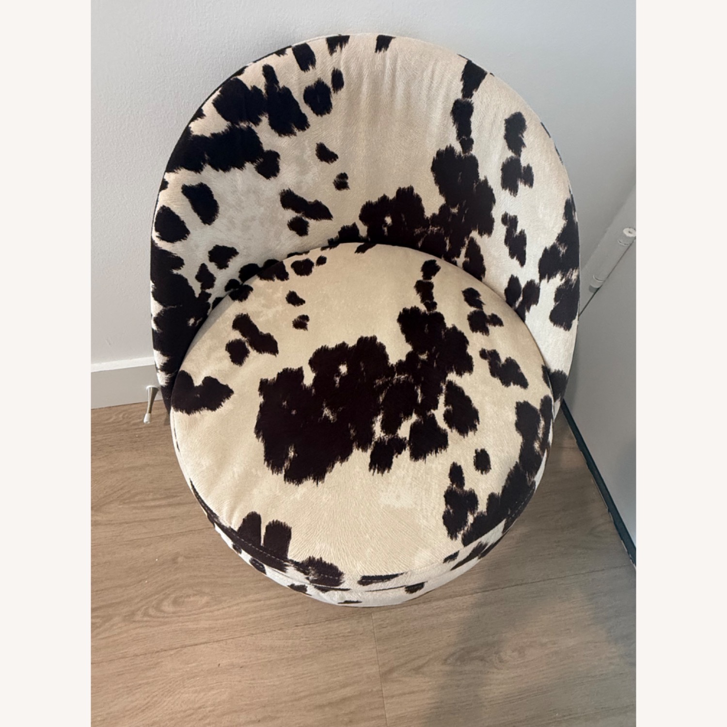 Cow Print Swivel Vanity Stool with Storage  - image-2