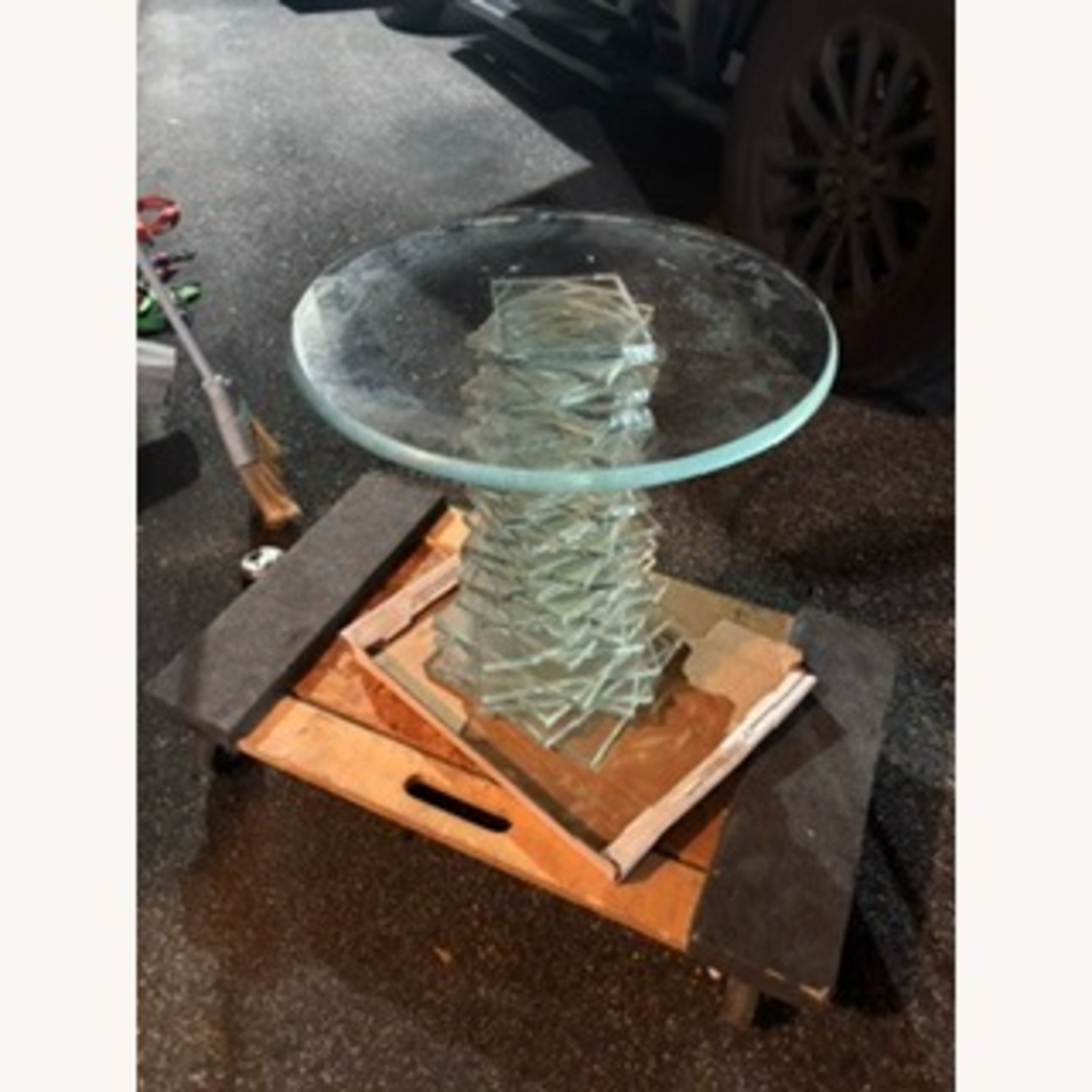 Glass Side Table Stacked MCM - image-4