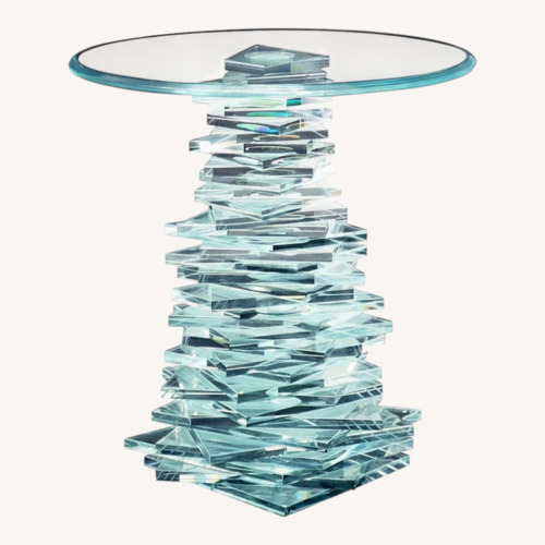 Used Glass Side Table Stacked MCM for sale on AptDeco
