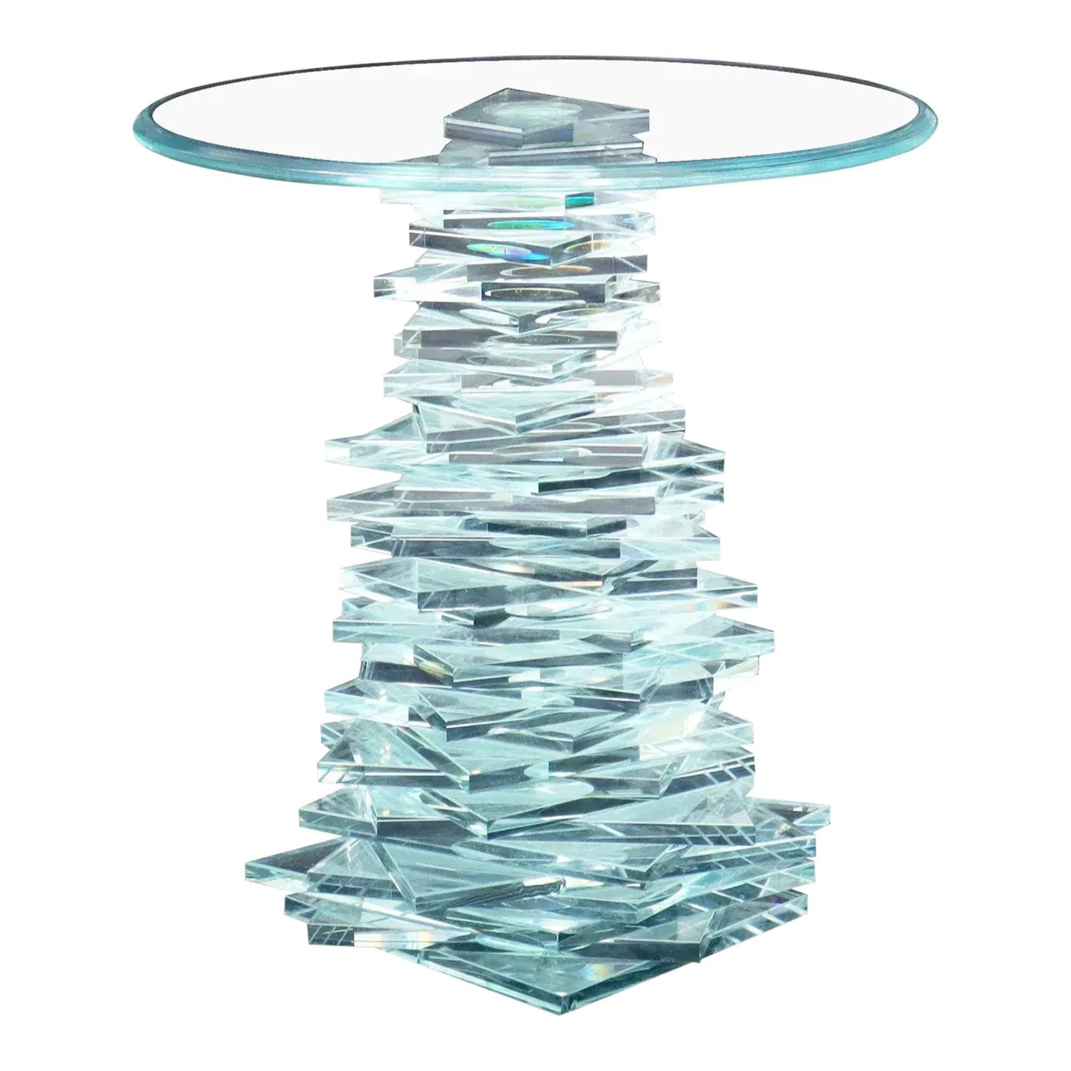 Glass Side Table Stacked MCM - image-6