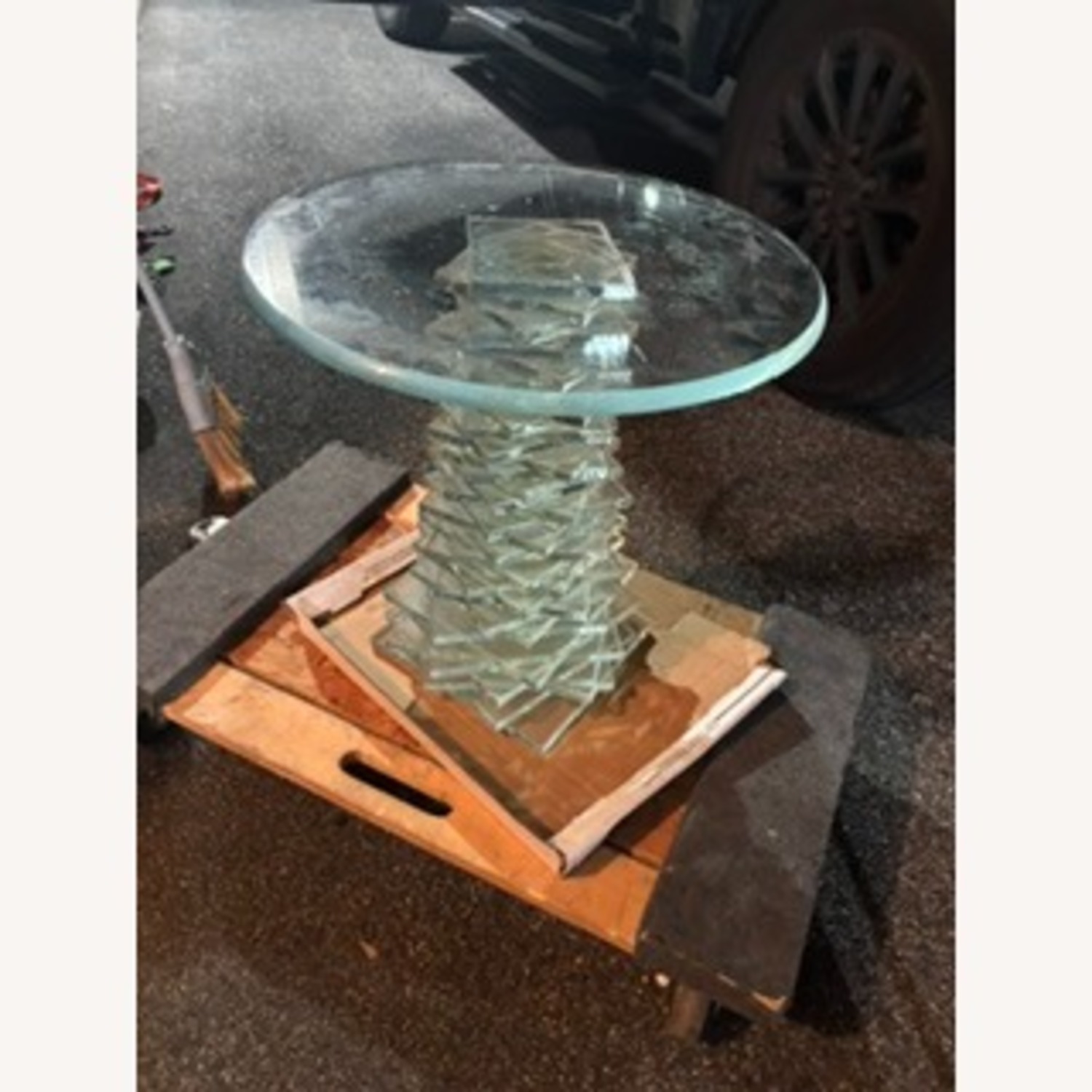Glass Side Table Stacked MCM - image-5