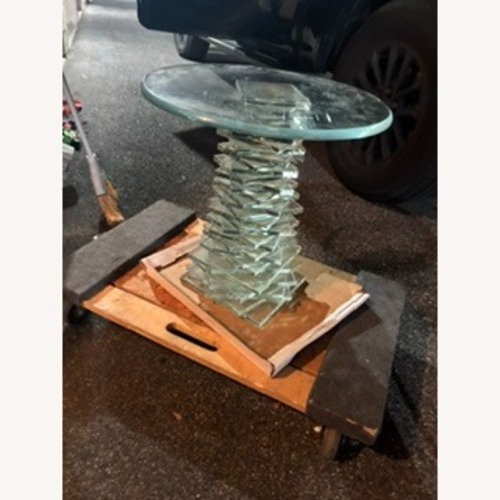 Used Glass Side Table Stacked MCM for sale on AptDeco