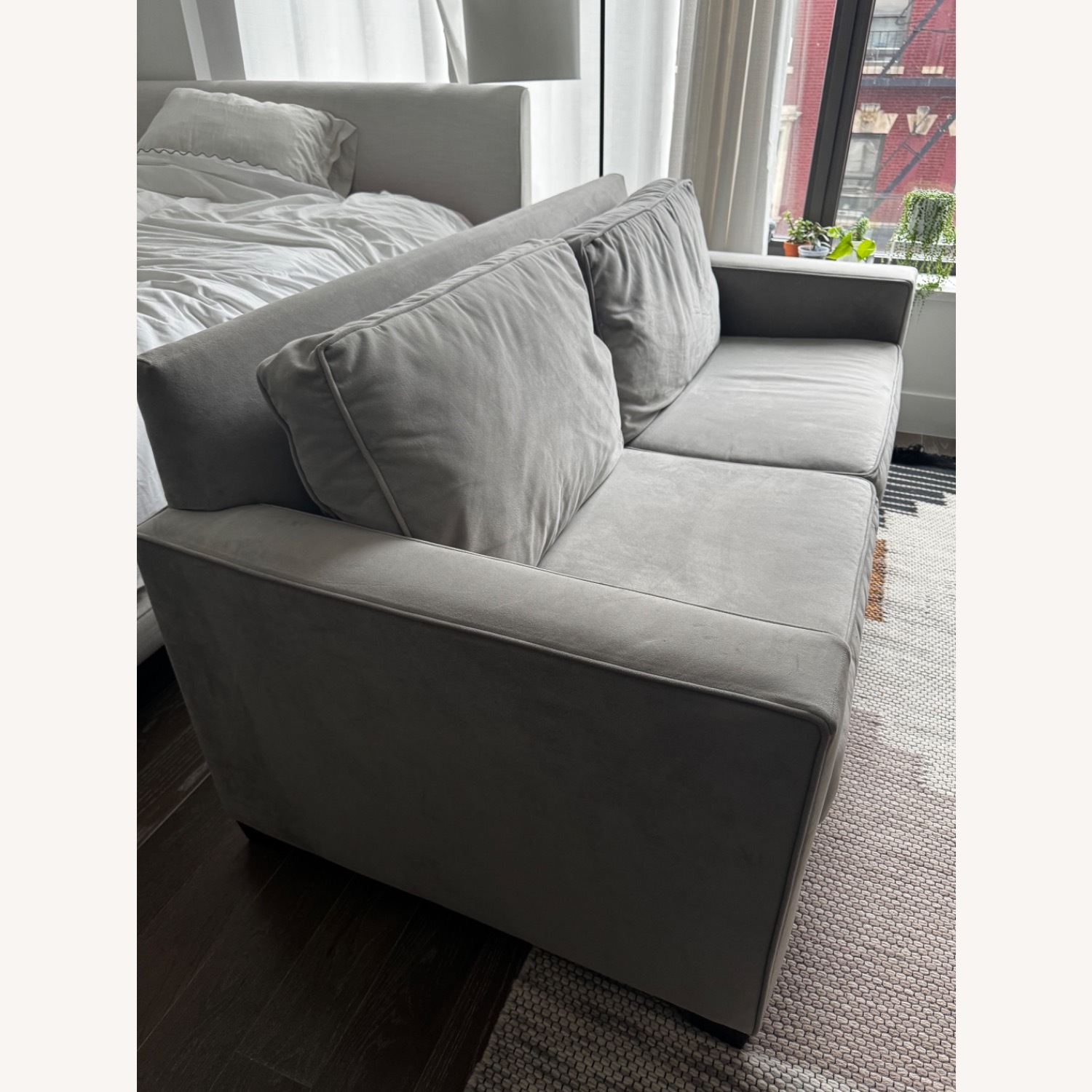 West Elm Henry Light Gray Fabric 2 Seater Sofa - image-2