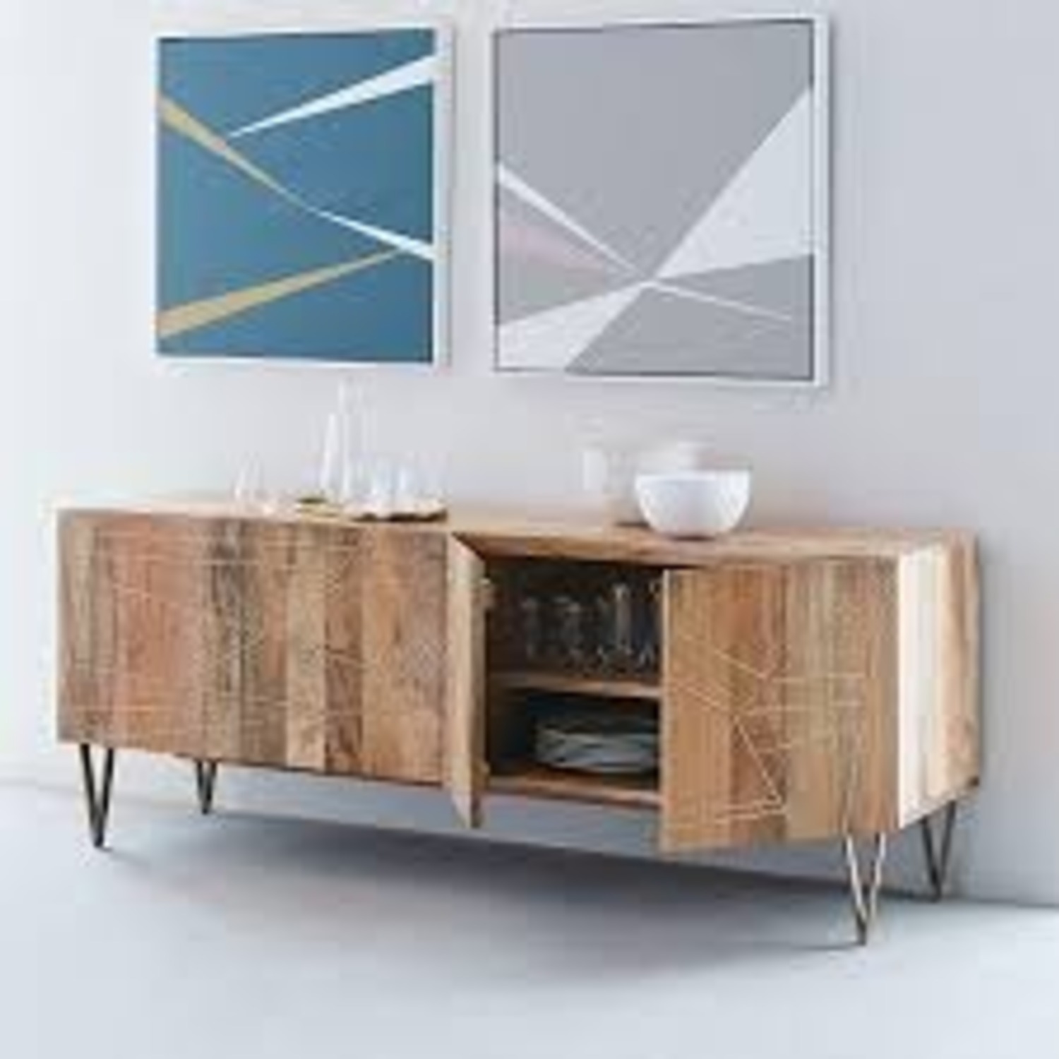 West Elm Roar + Rabbit Geo Inlay Media Console (68") - image-1