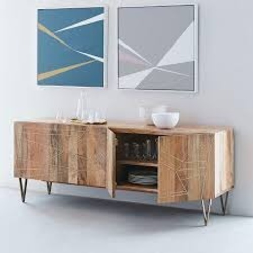 Used West Elm Roar + Rabbit Geo Inlay Media Console (68") for sale on AptDeco