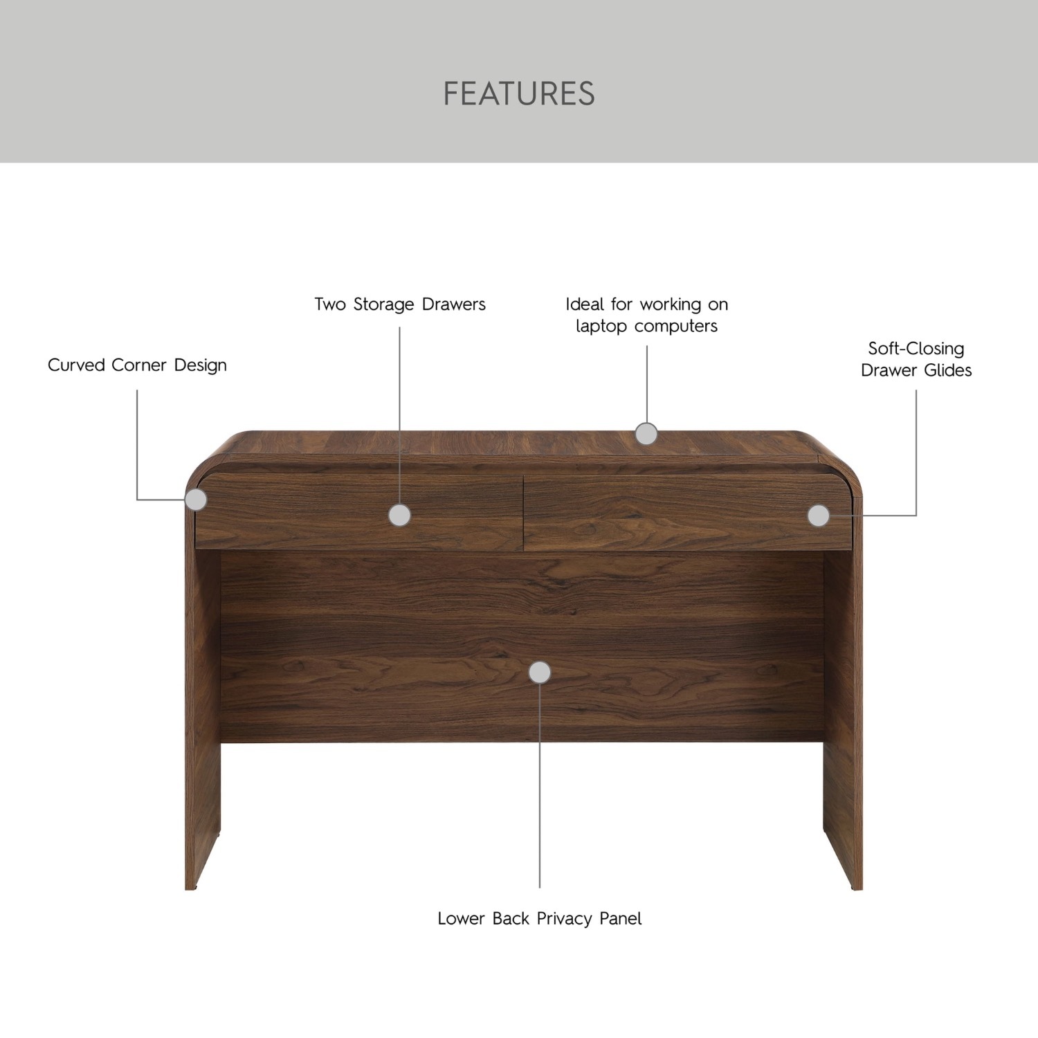 Better Homes and Gardens Juliet Curved Loft Desk - image-10