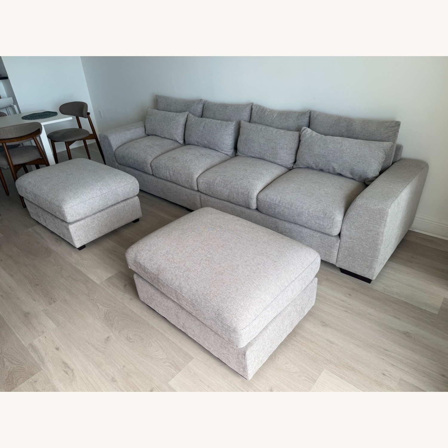 Wayfair Light Gray Linen 3+ Seater Sofa - image-2