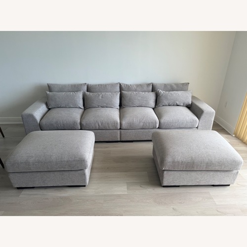 Used Wayfair Light Gray Linen 3+ Seater Sofa for sale on AptDeco