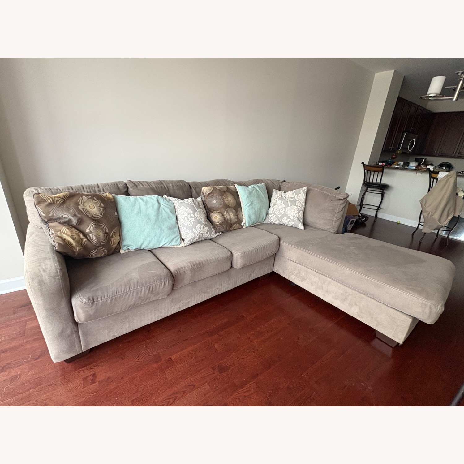 Ashley Furniture Light Gray Fabric Sleeper Sofa - image-7