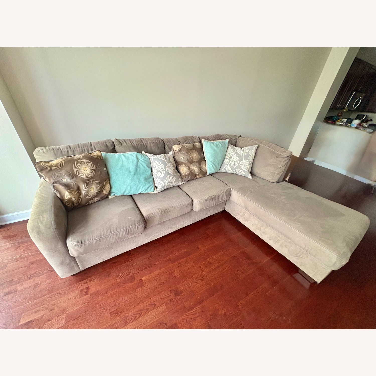 Ashley Furniture Light Gray Fabric Sleeper Sofa - image-1