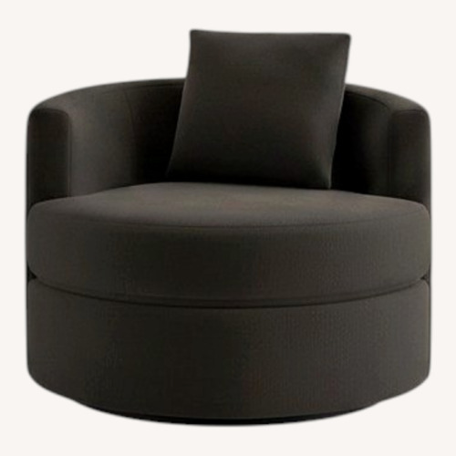 Used Pottery Barn Green Suede Accent Chair for sale on AptDeco
