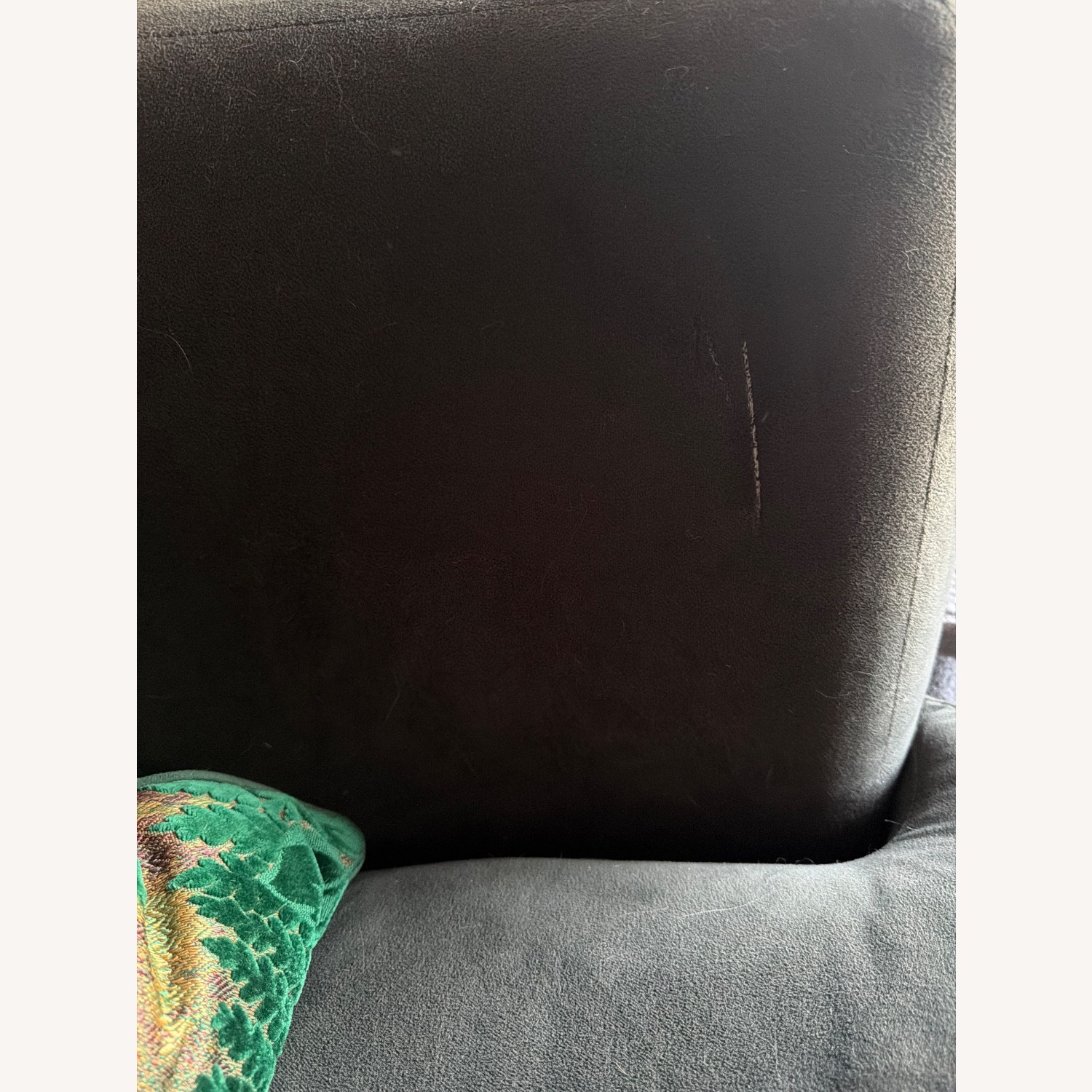 Pottery Barn Green Suede Accent Chair - image-1