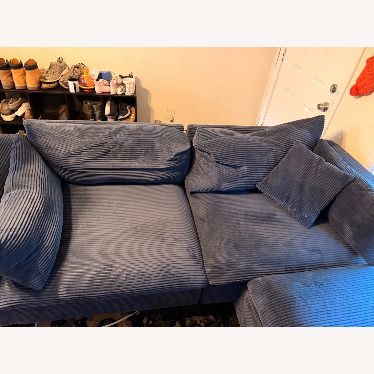 Wayfair Blue Velvet 2 Piece Sectional - image-2