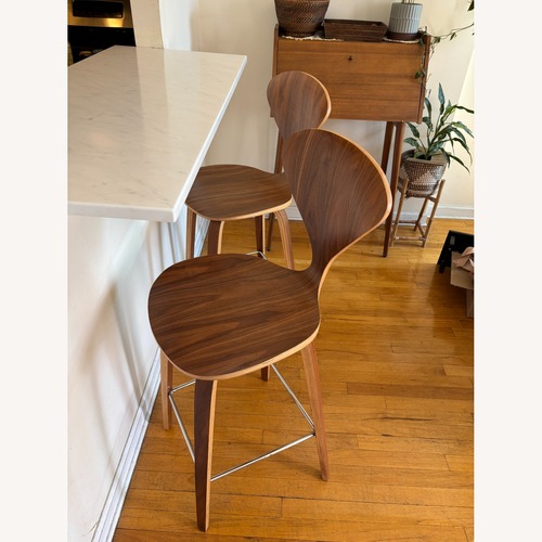 Used Wayfair Mid-Century Counter Stools, Walnut for sale on AptDeco