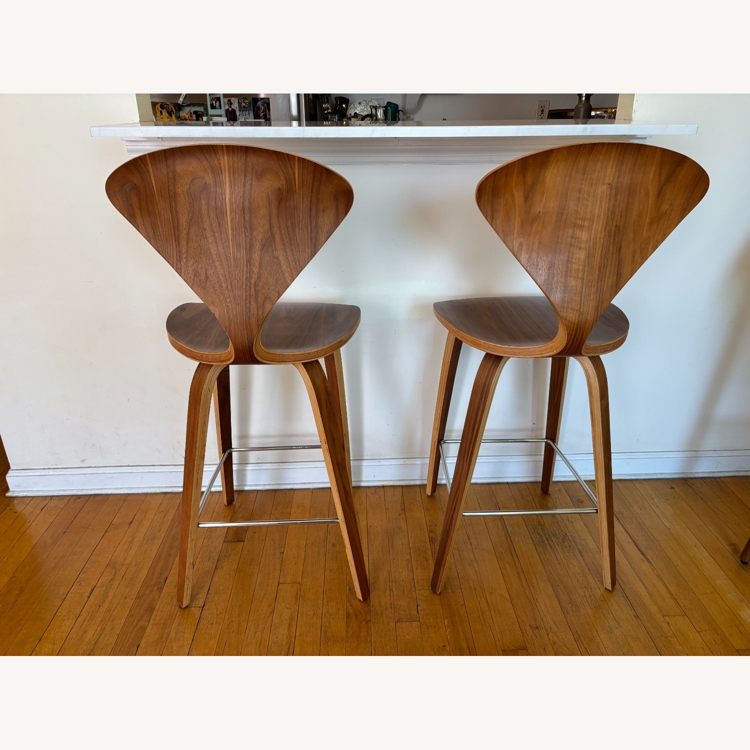 Wayfair Mid-Century Counter Stools, Walnut - image-4