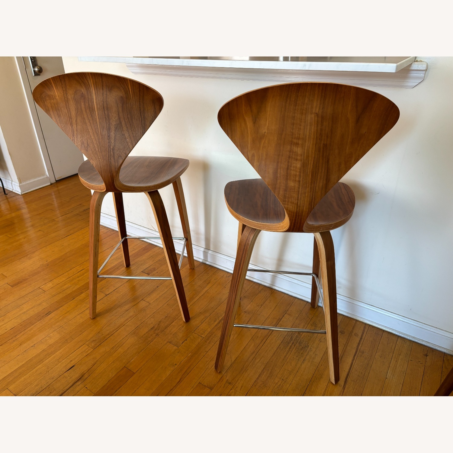 Wayfair Mid-Century Counter Stools, Walnut - image-3