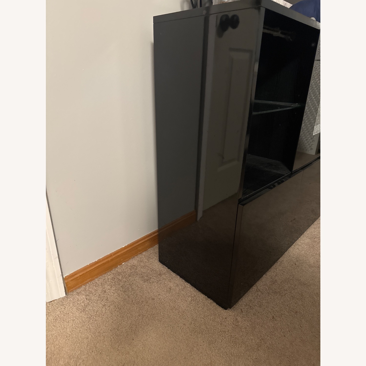 High Gloss Black TV Fireplace Stand - image-3