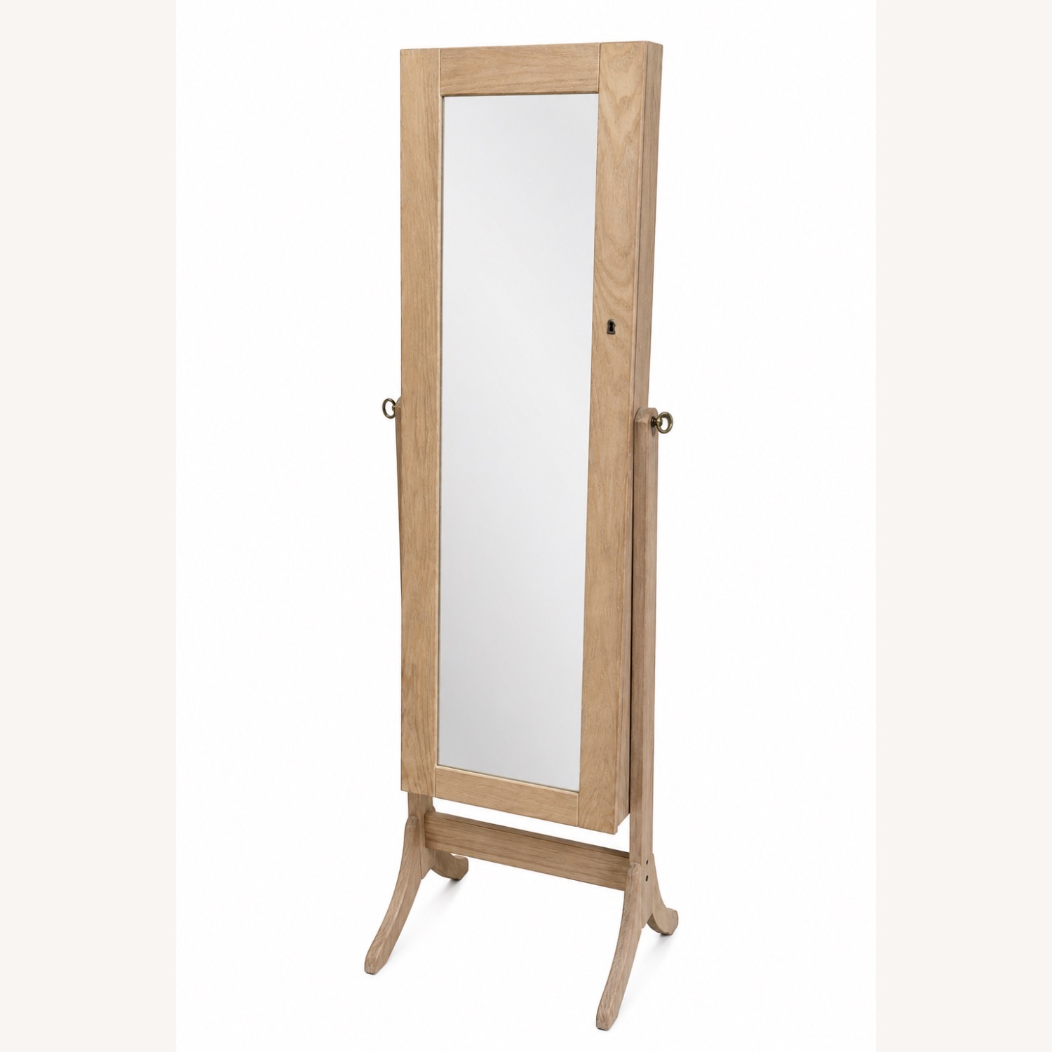 Standing Wood Jewelry Organizer Mirror - image-3
