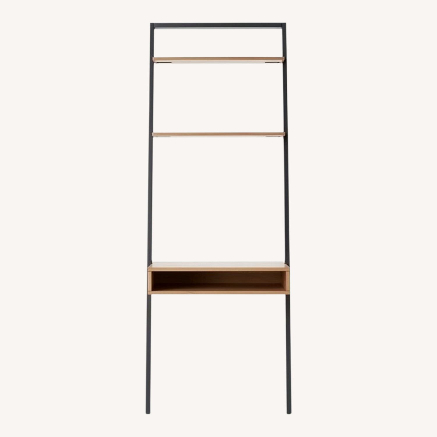 West Elm Light Brown Ladder Shelf Wall Desk (28") - image-0