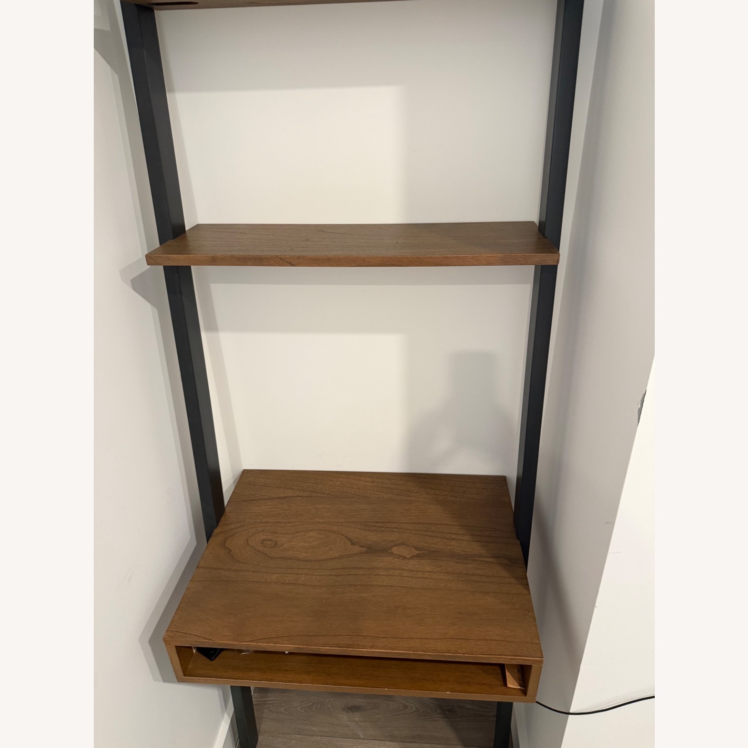 West Elm Light Brown Ladder Shelf Wall Desk (28") - image-2