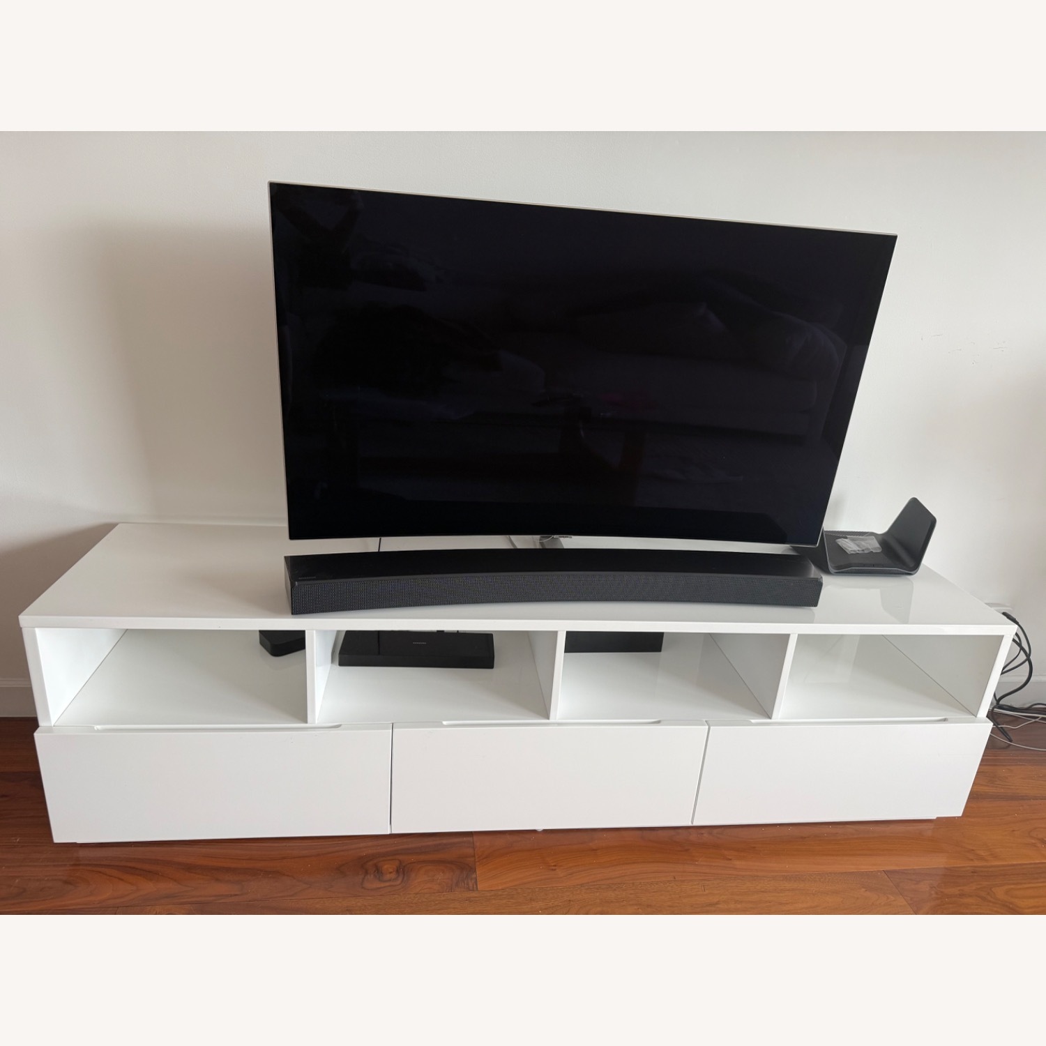 CB2 Chill 80" White High-Gloss Media Console - image-4
