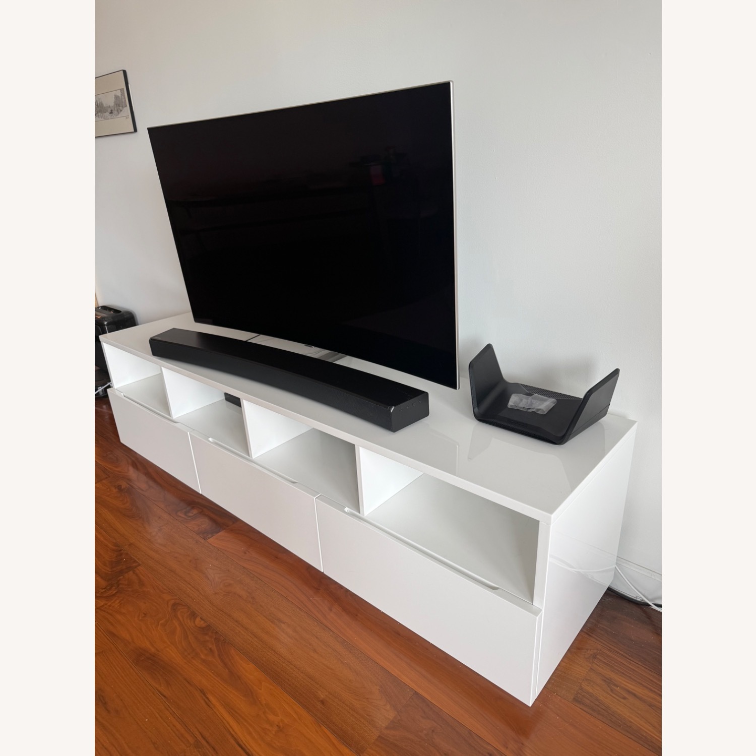 CB2 Chill 80" White High-Gloss Media Console - image-3