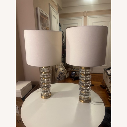 Used West Elm Clear Disc Table Lamps for sale on AptDeco