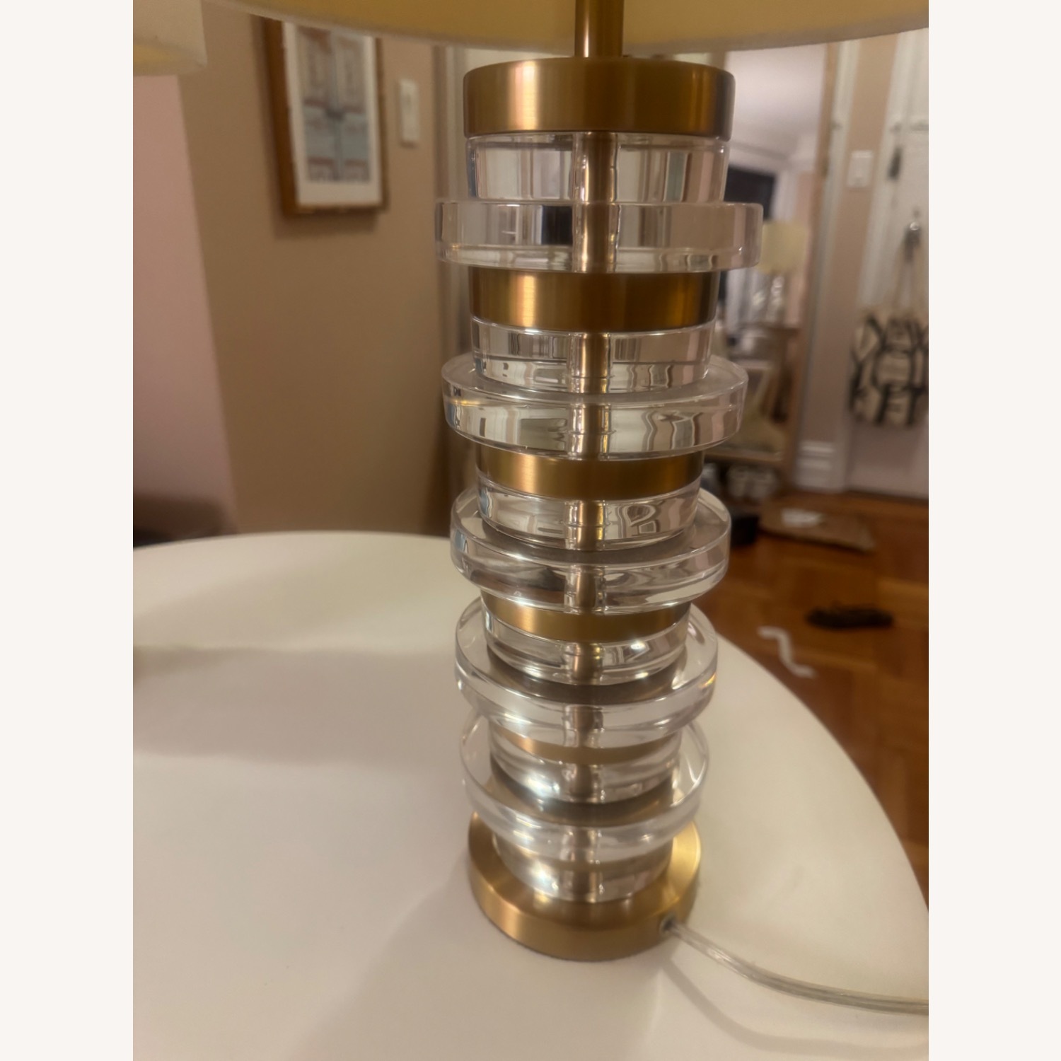 West Elm Clear Disc Table Lamps - image-3