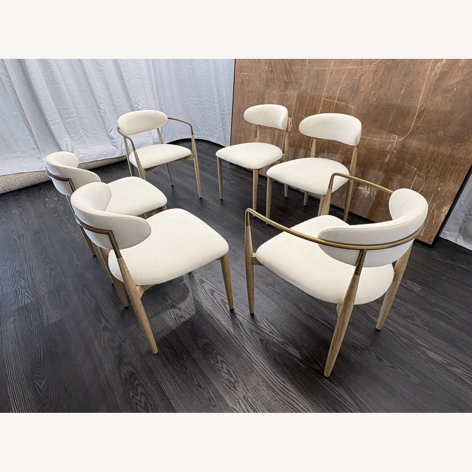 Restoration Hardware Arno Fabric Dining Chairs Complete Set of 6 - image-31