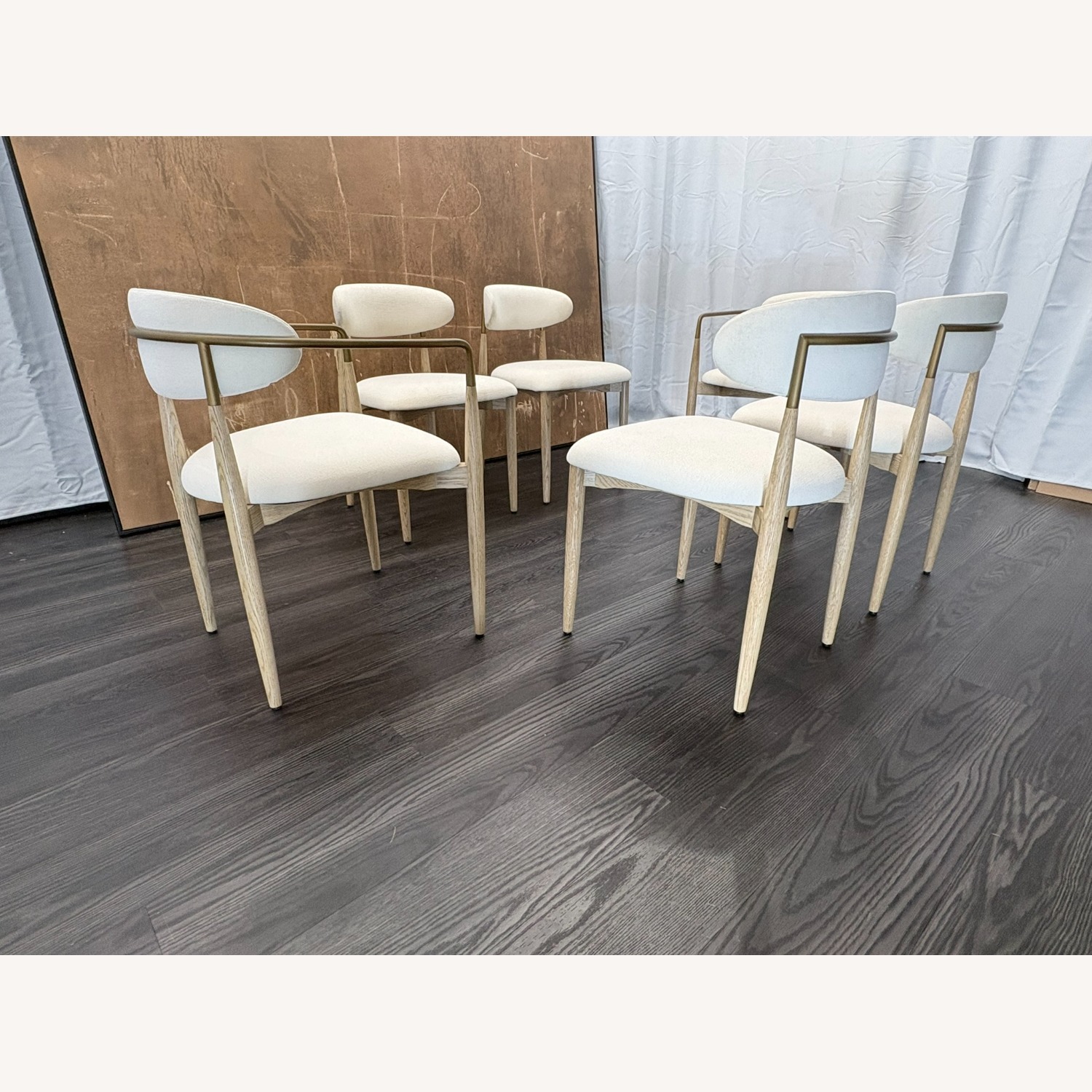 Restoration Hardware Arno Fabric Dining Chairs Complete Set of 6 - image-22
