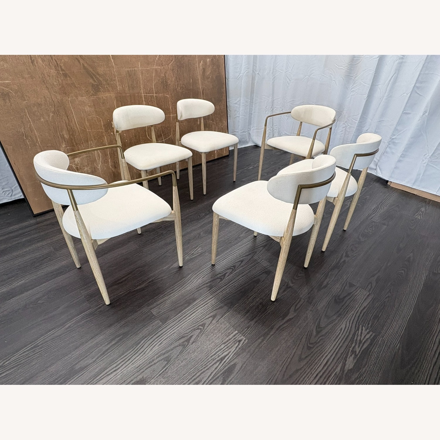 Restoration Hardware Arno Fabric Dining Chairs Complete Set of 6 - image-27