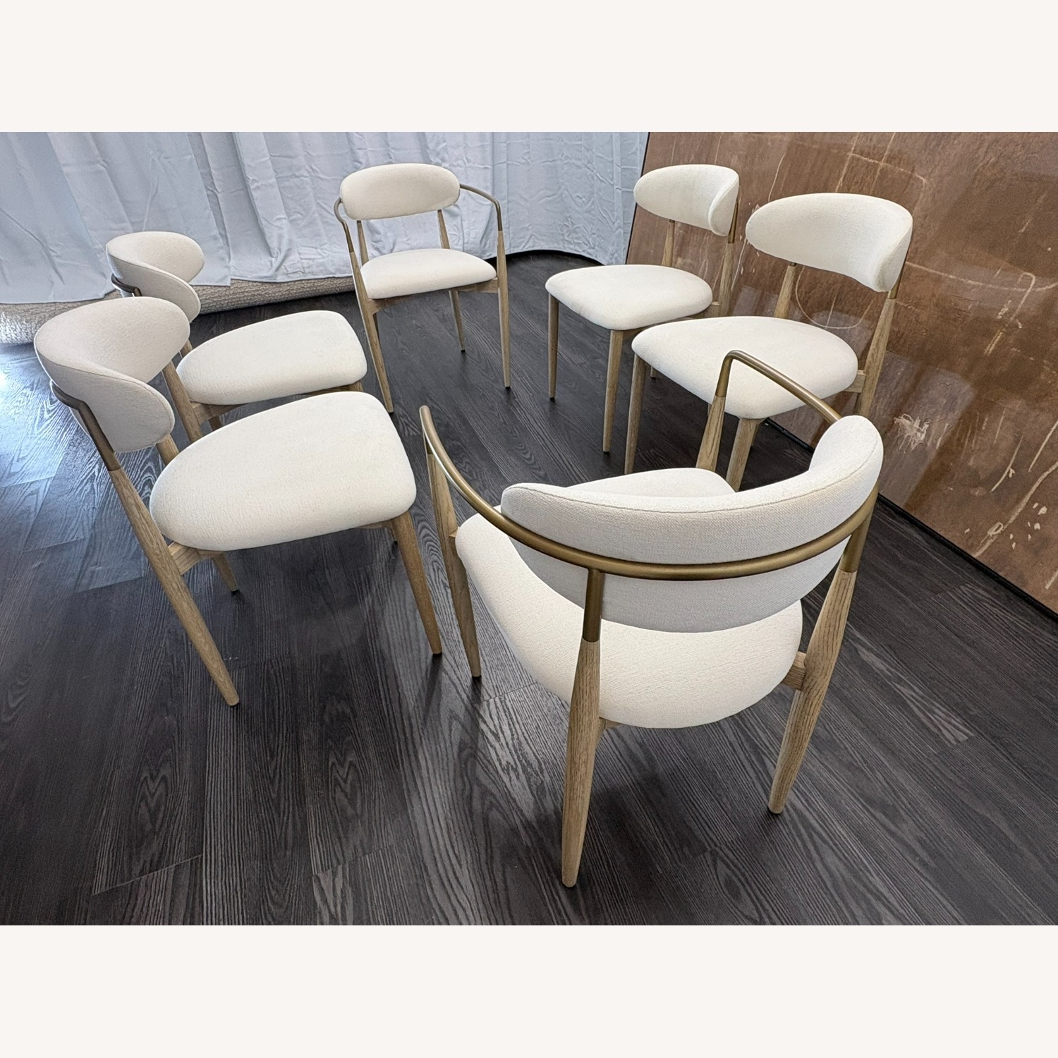 Restoration Hardware Arno Fabric Dining Chairs Complete Set of 6 - image-25