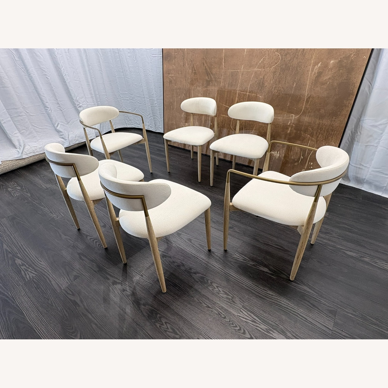 Restoration Hardware Arno Fabric Dining Chairs Complete Set of 6 - image-18