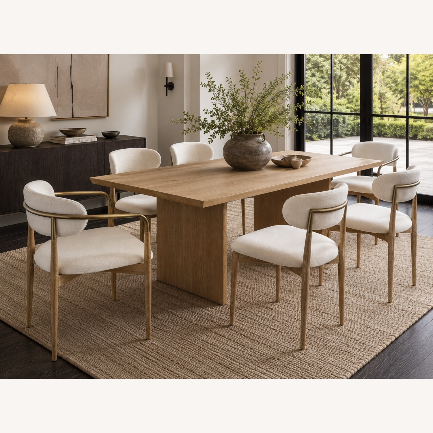 Restoration Hardware Arno Fabric Dining Chairs Complete Set of 6 - image-0