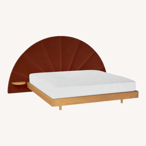 Used Almelo King Velvet Headboard - Hale Rust for sale on AptDeco