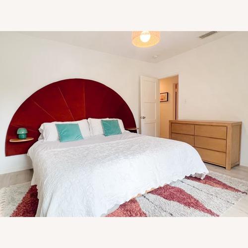 Used Almelo King Velvet Headboard - Hale Rust for sale on AptDeco
