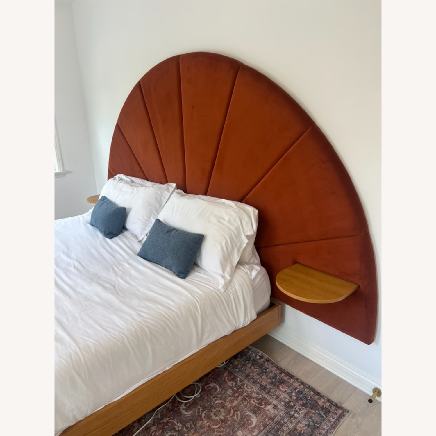 Almelo King Velvet Headboard - Hale Rust - image-2