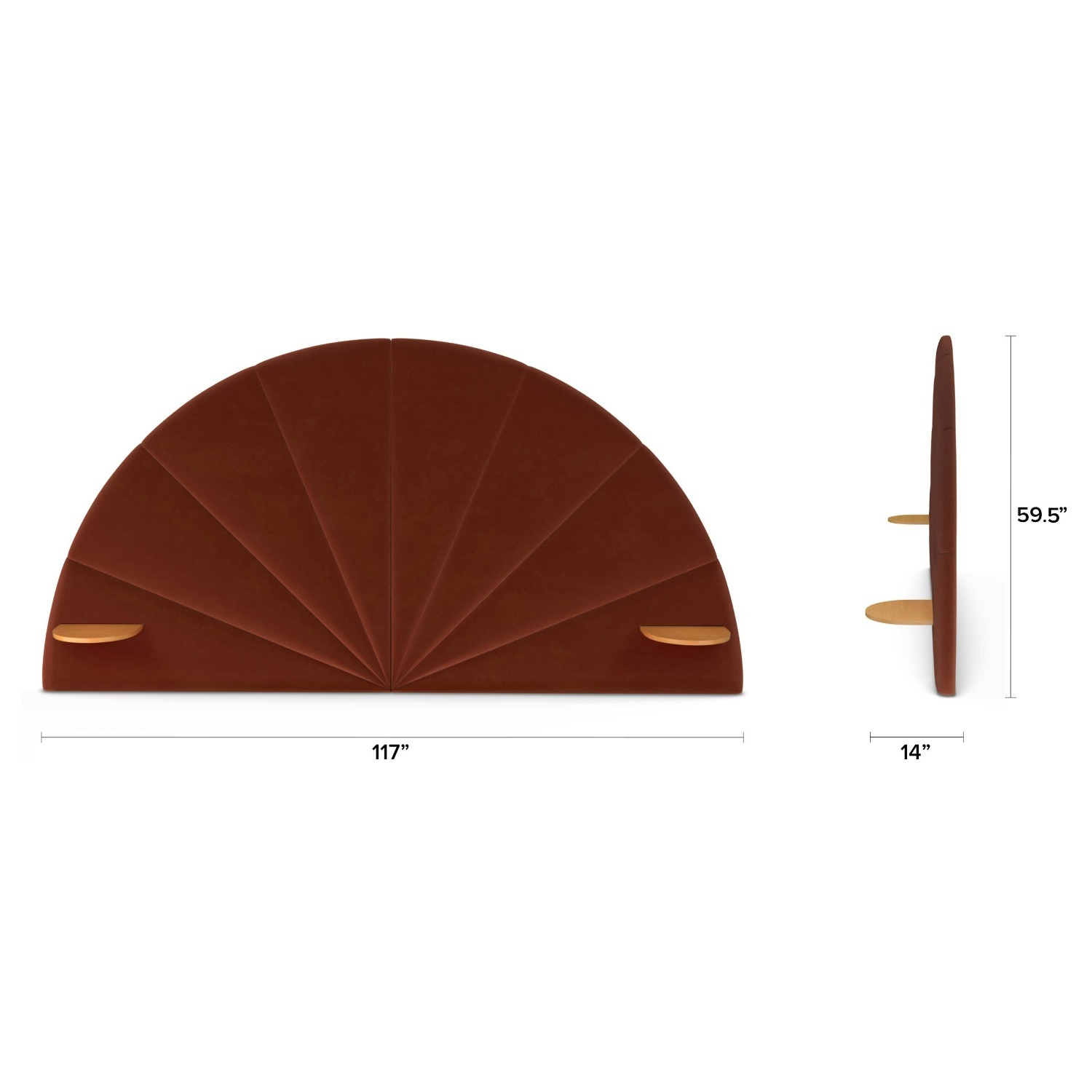 Almelo King Velvet Headboard - Hale Rust - image-6