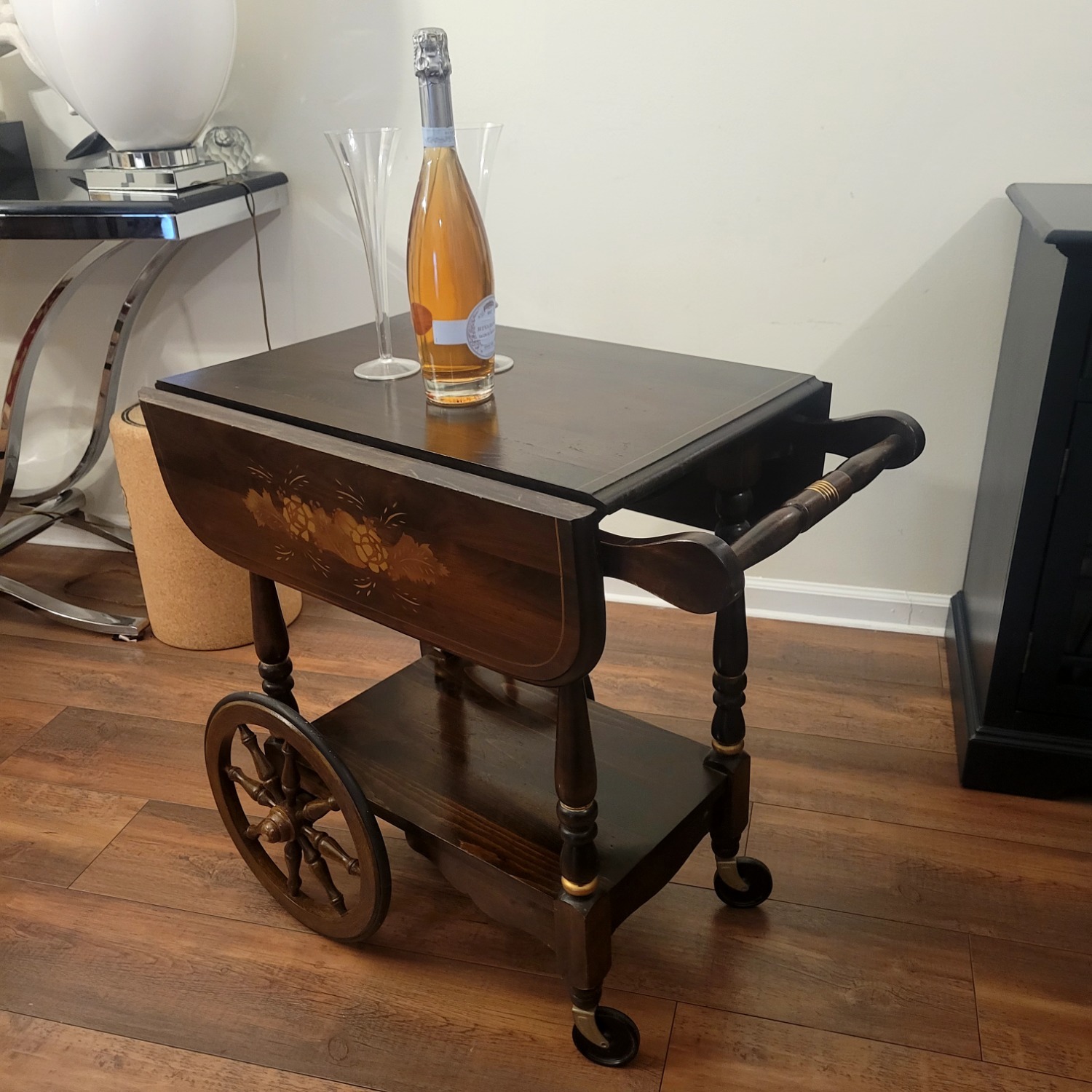 Vintage/Antique Finds Dark Brown Bar Cart - image-2