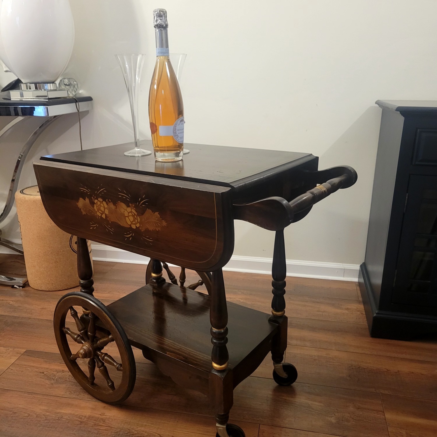Vintage/Antique Finds Dark Brown Bar Cart - image-1
